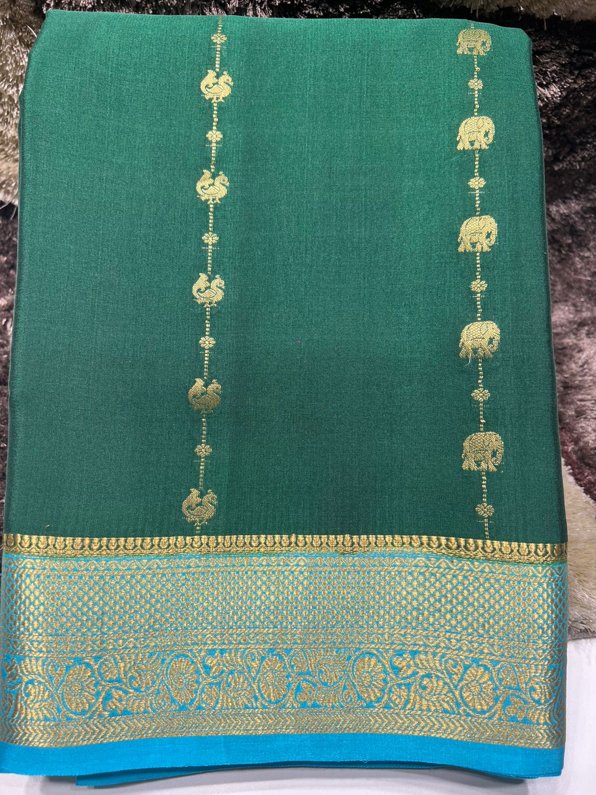 Pure Mysore Silk Saree.( 100 Gsm )