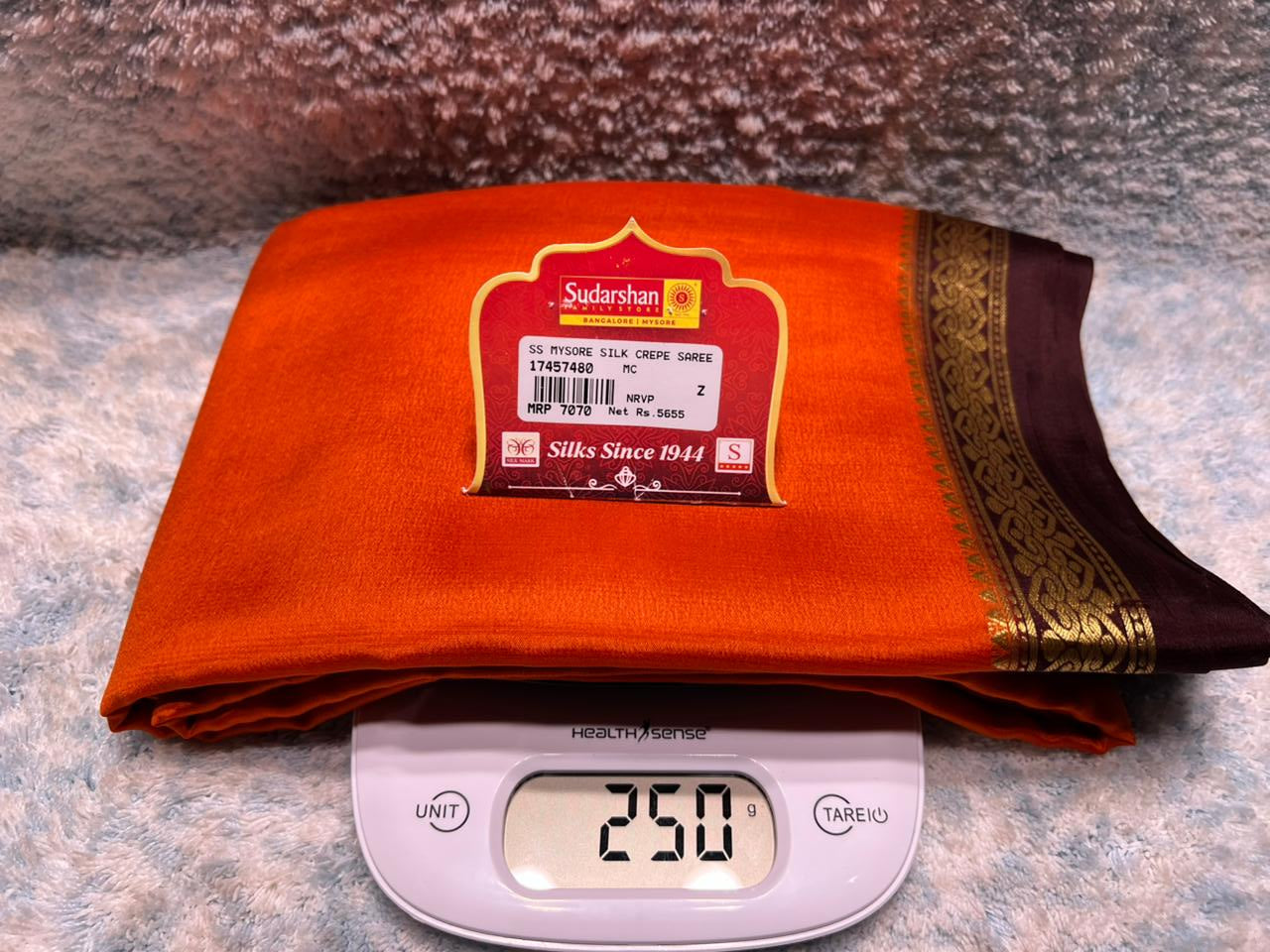 Pure Mysore Silk Saree ( 60 Grams )
