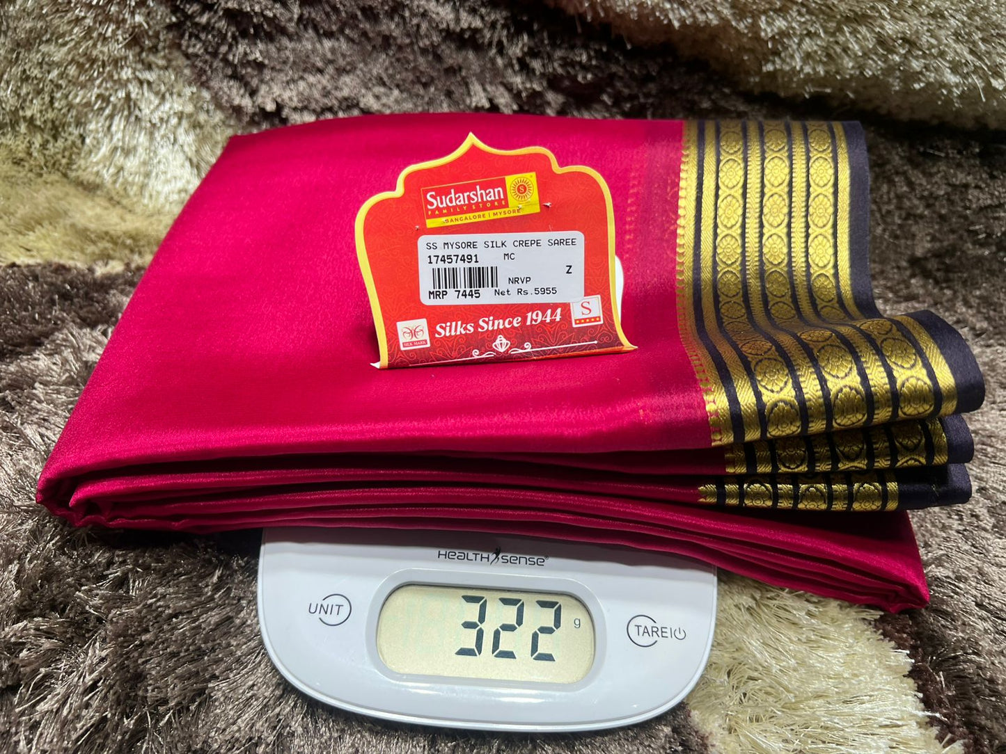 Pure Mysore Silk Saree ( 60 Grams )
