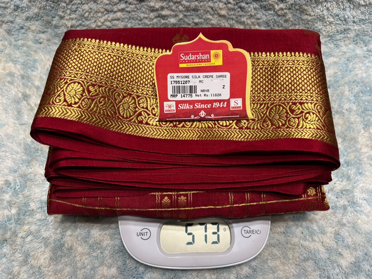 Pure Mysore Silk Saree.