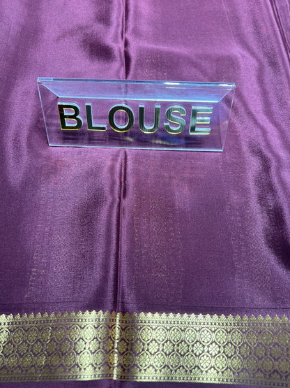 Pure Mysore Silk Saree.