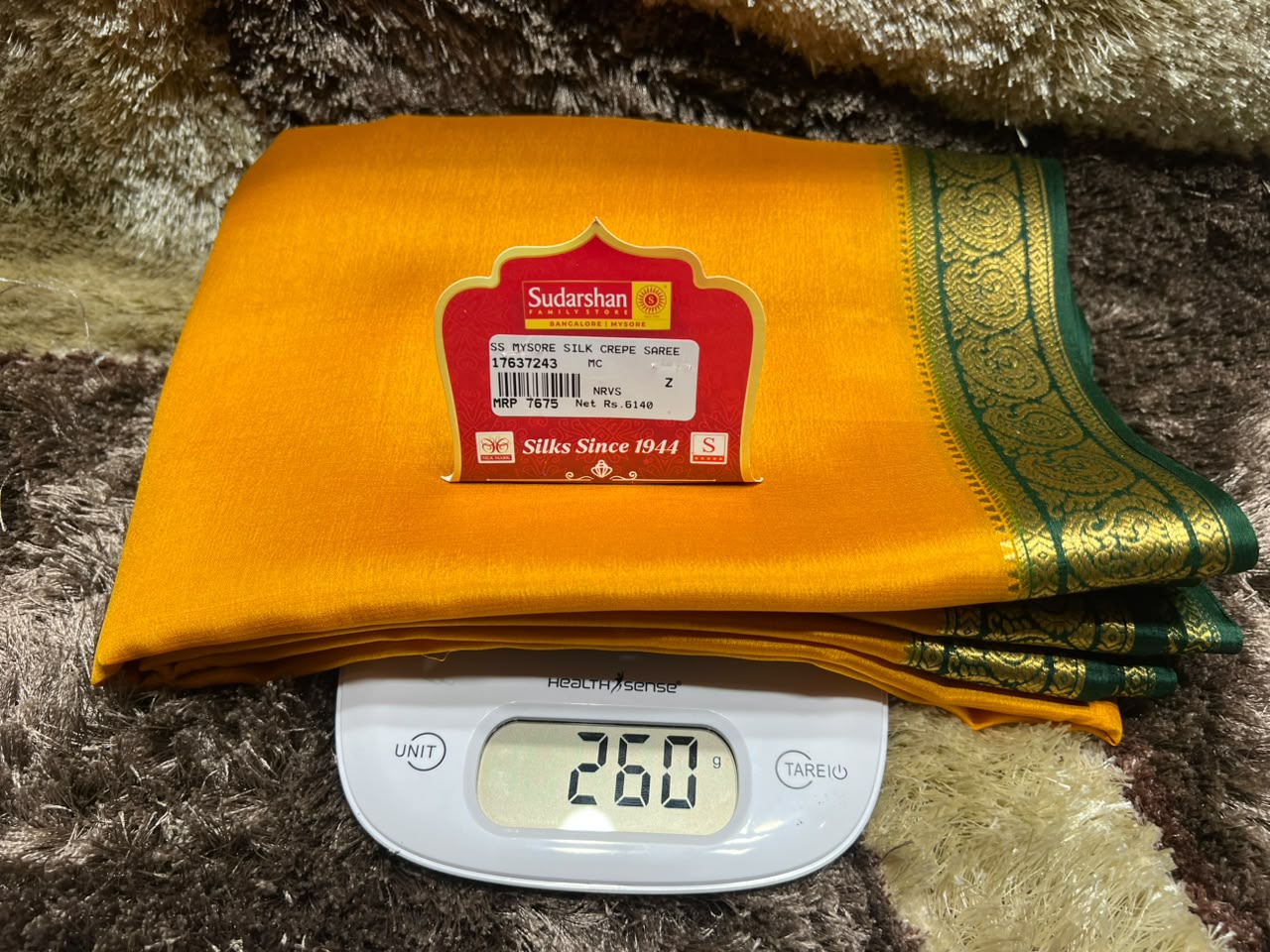 Pure Mysore Silk Saree ( 60 Grams )