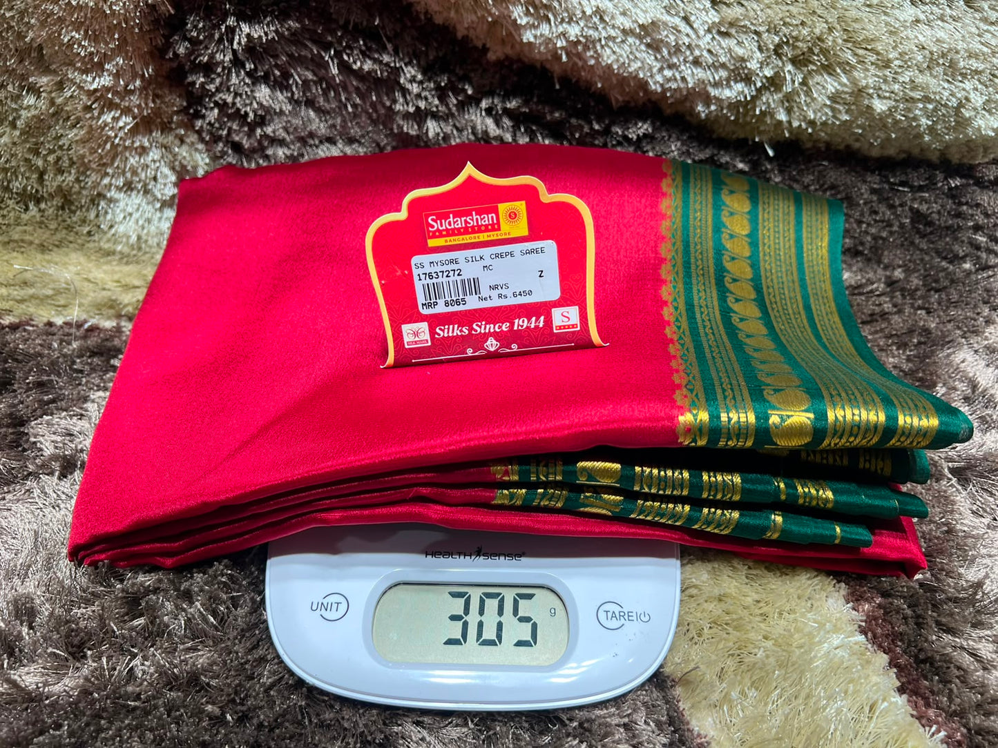Pure Mysore Silk Saree ( 60 Grams )