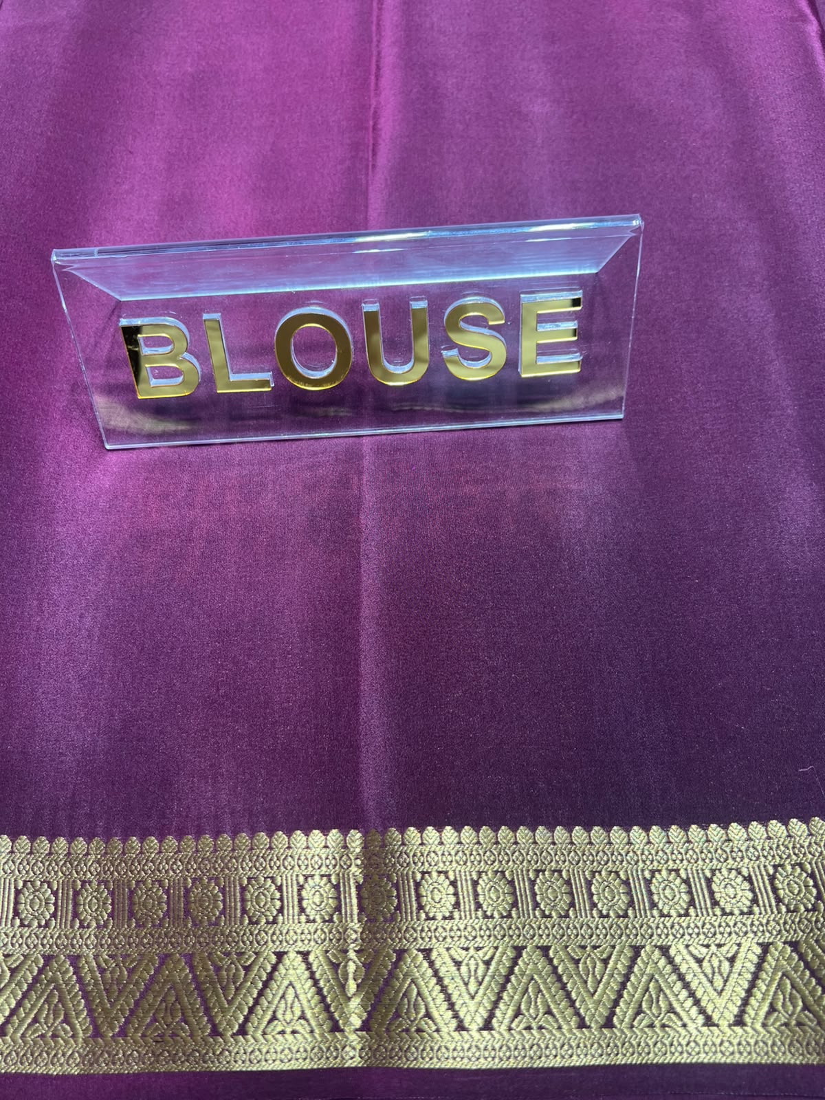 Pure Mysore Silk Saree.