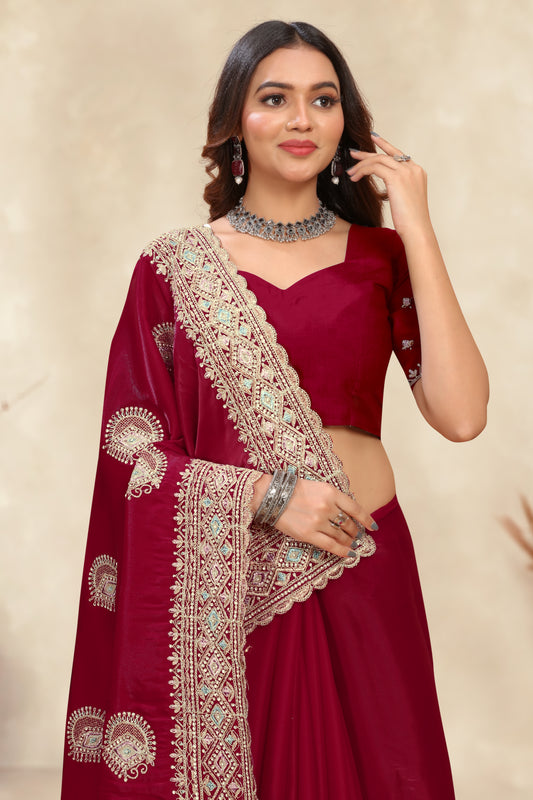 Catalog Designer Embroidery Work Saree
