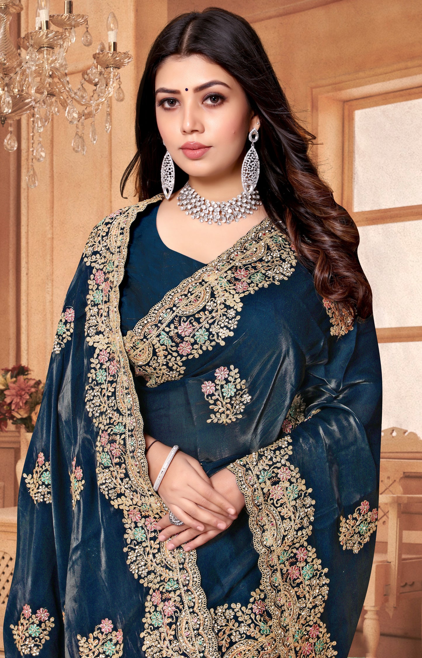 Catalog Designer Embroidery Work Saree