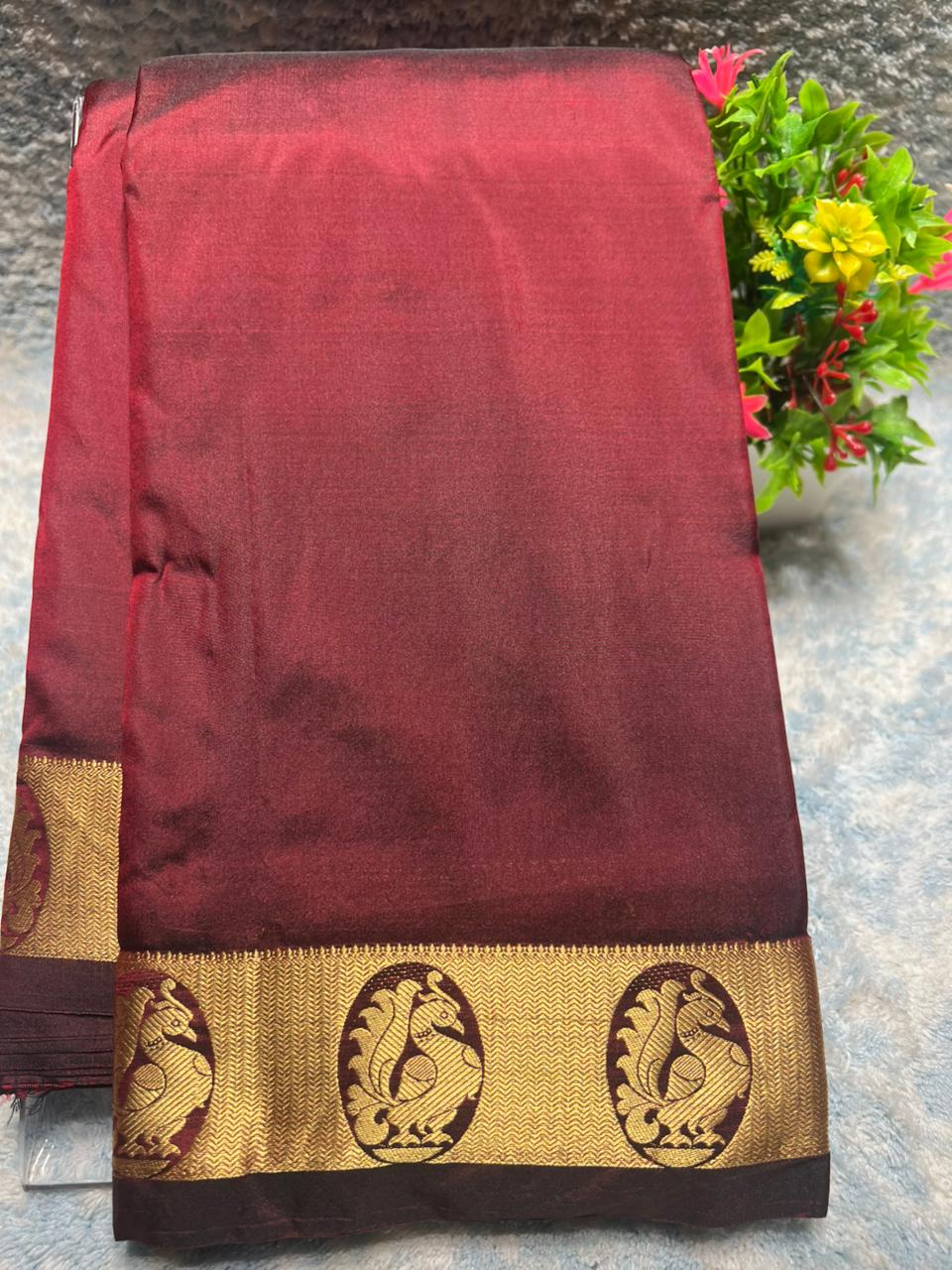 Pure kadial Silk Saree.