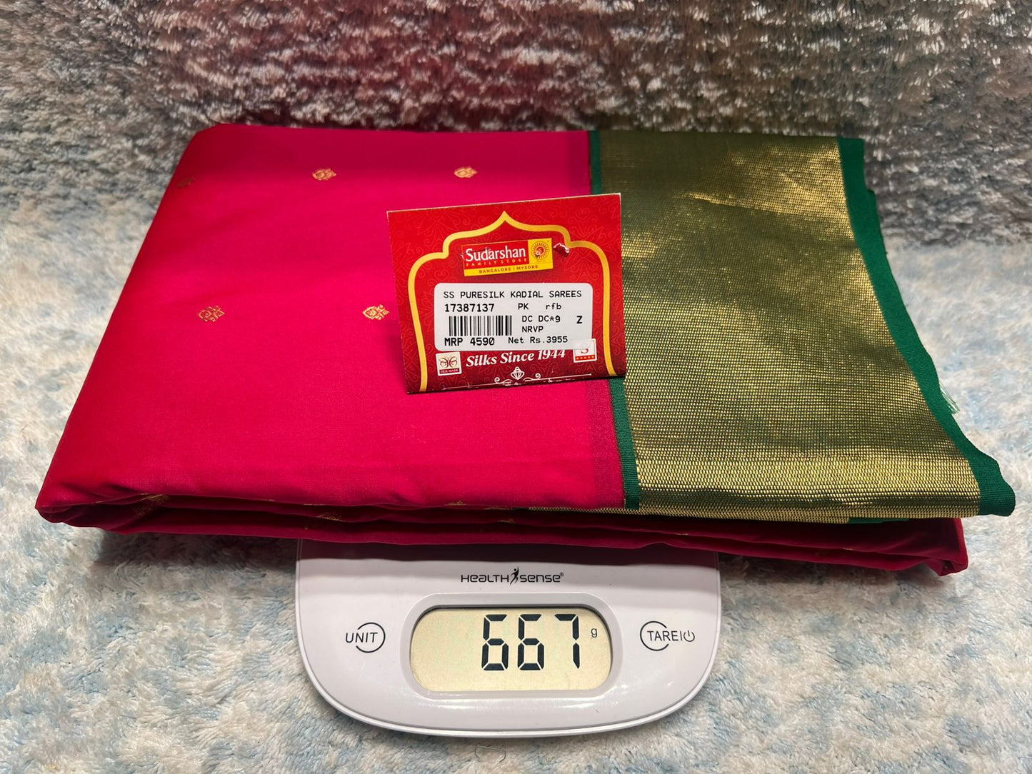 Pure kadial Silk Saree.