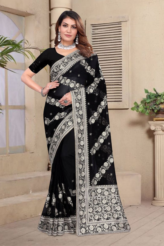 Catalog Designer Georgette Silk Saree