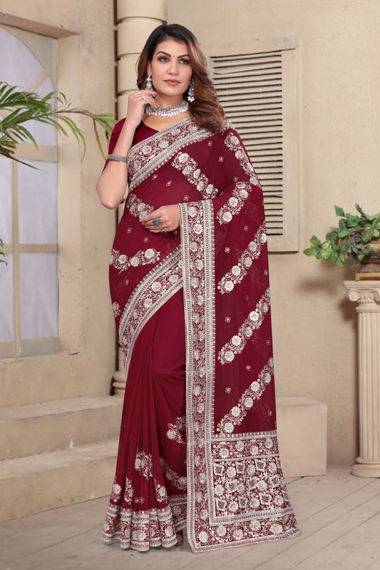 Catalog Designer Georgette Silk Saree