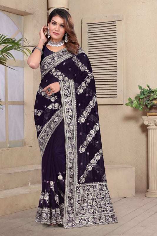 Catalog Designer Georgette Silk Saree
