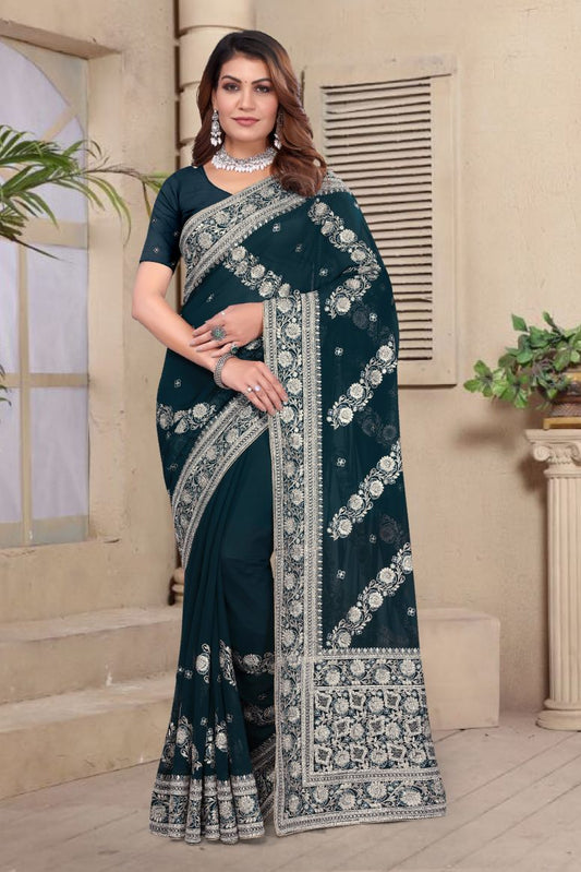 Catalog Designer Georgette Silk Saree
