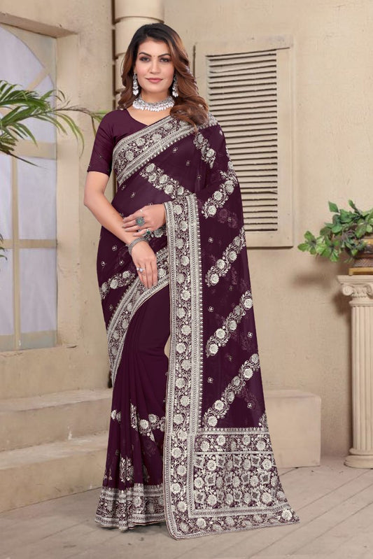 Catalog Designer Georgette Silk Saree