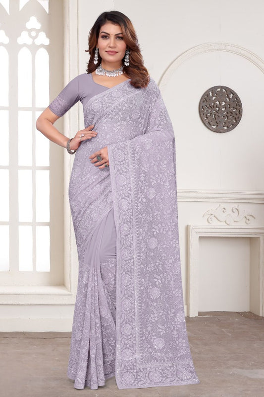 Catalog Designer Georgette Silk Saree