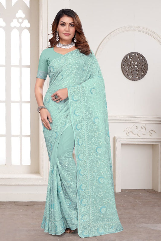 Catalog Designer Georgette Silk Saree