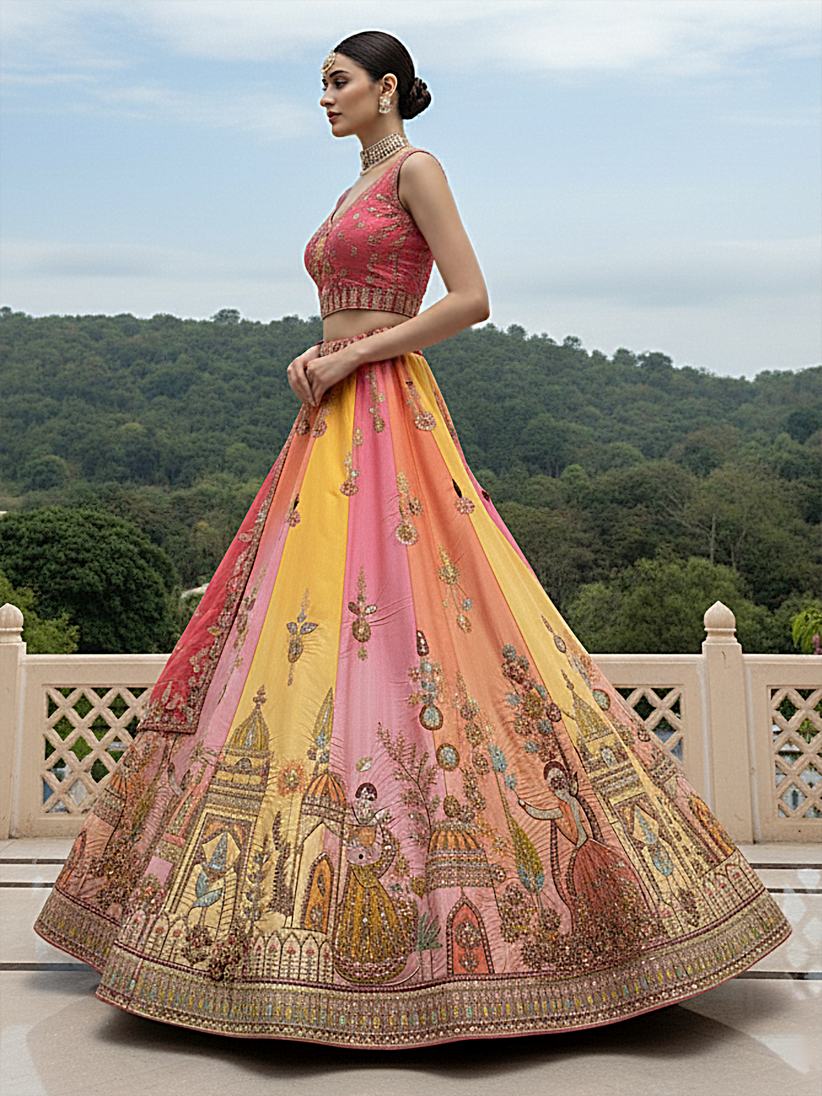 Latest Semi Stitched Lehenga Choli With Dupatta.