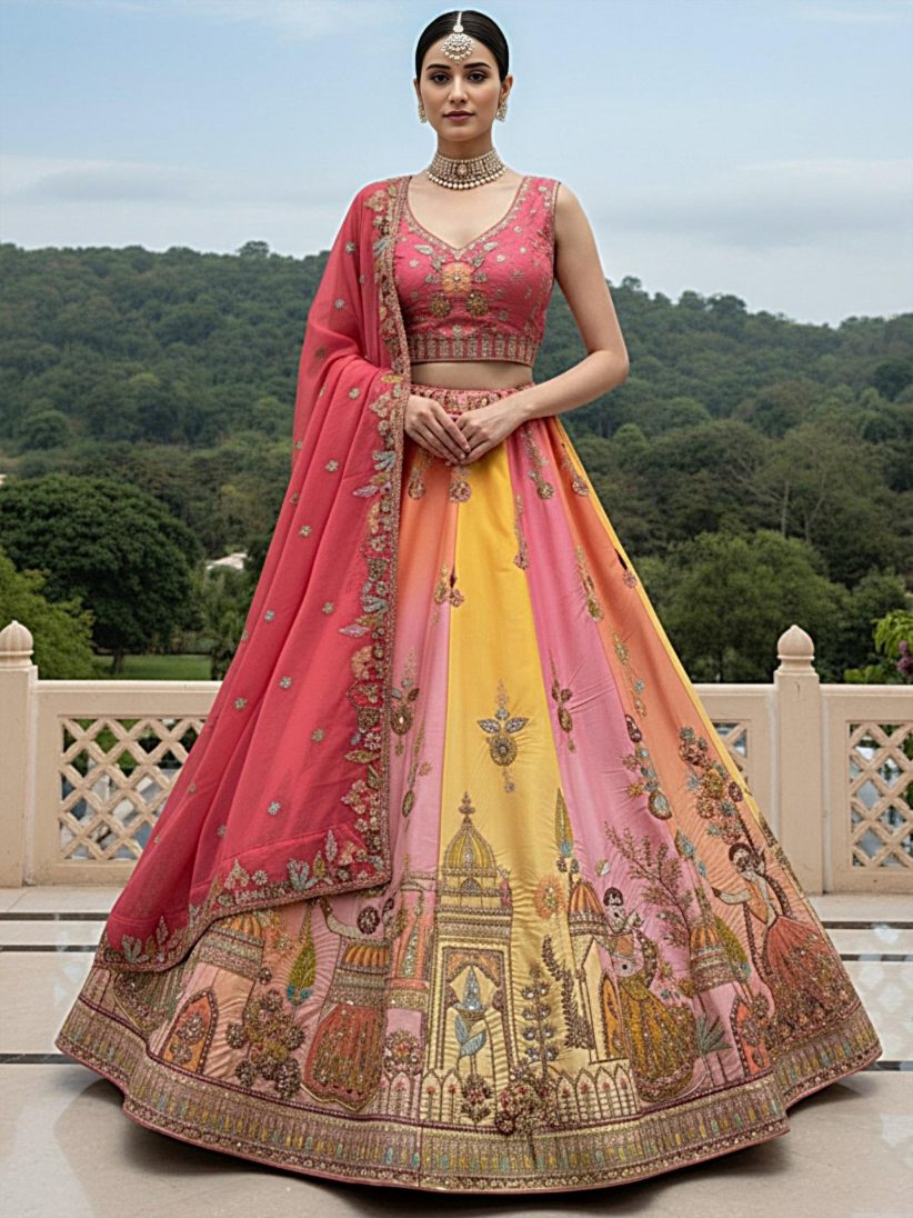 Latest Semi Stitched Lehenga Choli With Dupatta.