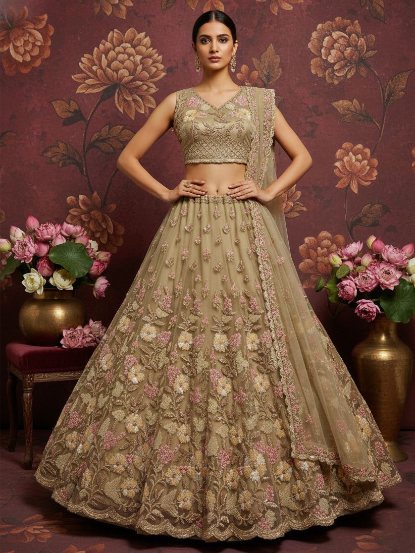 Latest Semi Stitched Lehenga Choli With Dupatta.