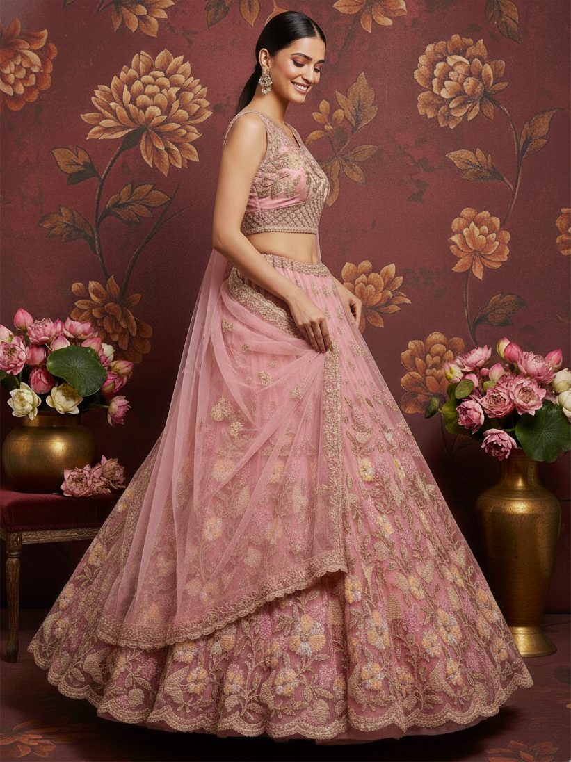 Latest Semi Stitched Lehenga Choli With Dupatta.