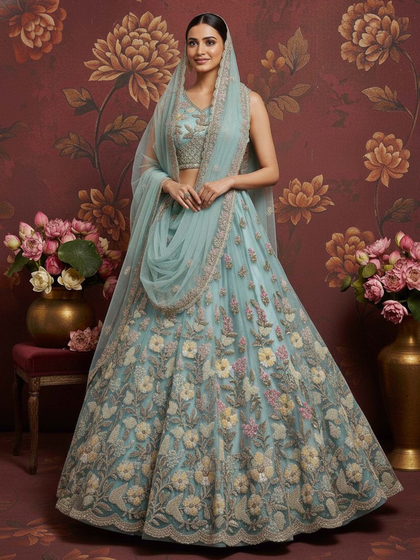 Latest Semi Stitched Lehenga Choli With Dupatta.