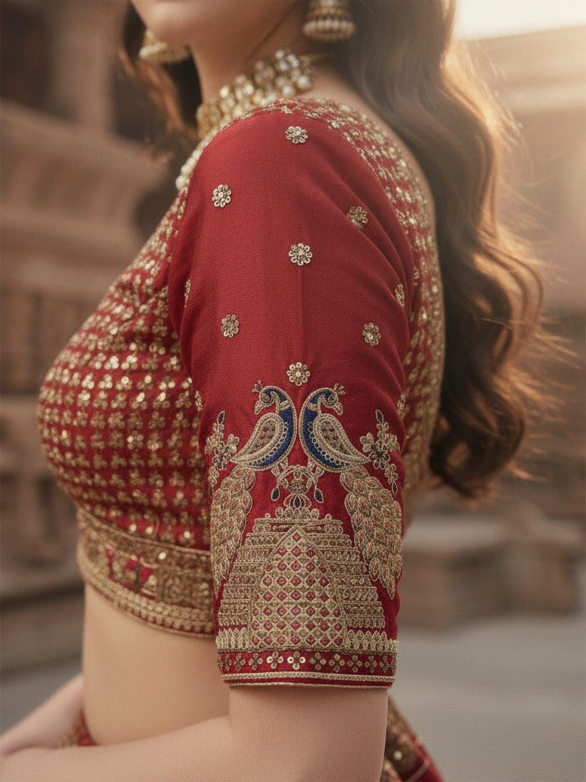 Latest Semi Stitched Bridal Lehenga Choli With Dupatta.