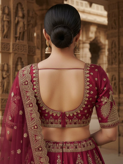 Latest Semi Stitched Bridal Lehenga Choli With Dupatta.