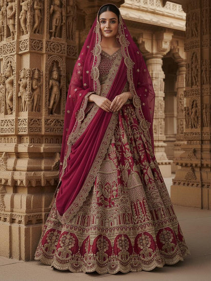 Latest Semi Stitched Bridal Lehenga Choli With Dupatta.