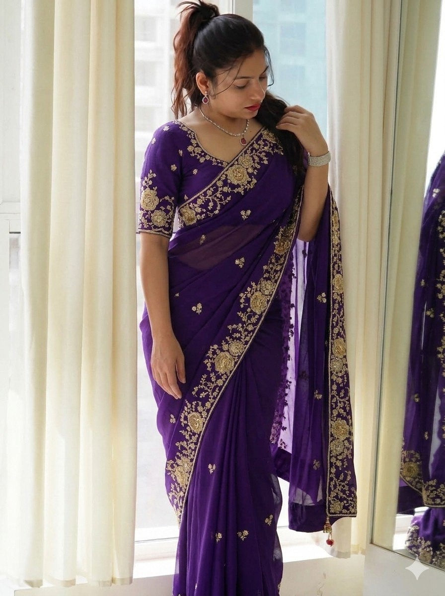 Catalogue Designer Georgette Silk Saree