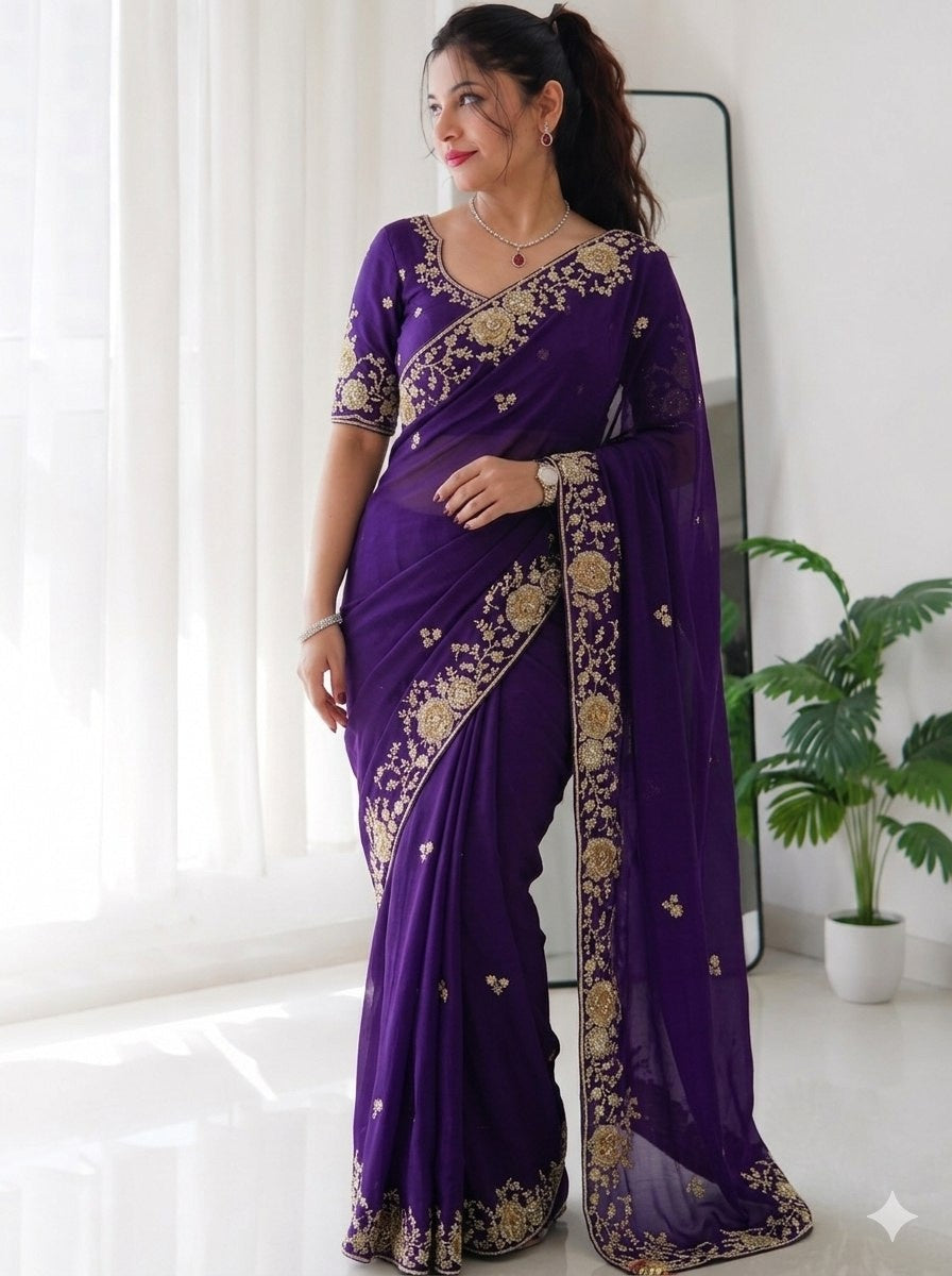 Catalogue Designer Georgette Silk Saree