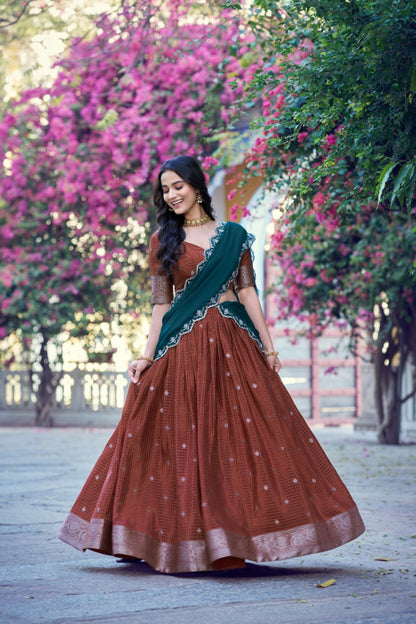Latest Semi Stitched Lehenga Choli With Dupatta.