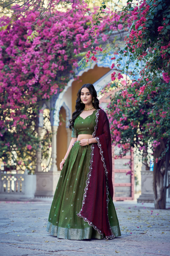 Latest Semi Stitched Lehenga Choli With Dupatta.