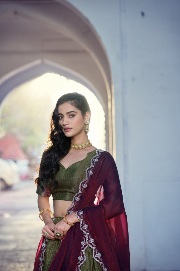Latest Semi Stitched Lehenga Choli With Dupatta.