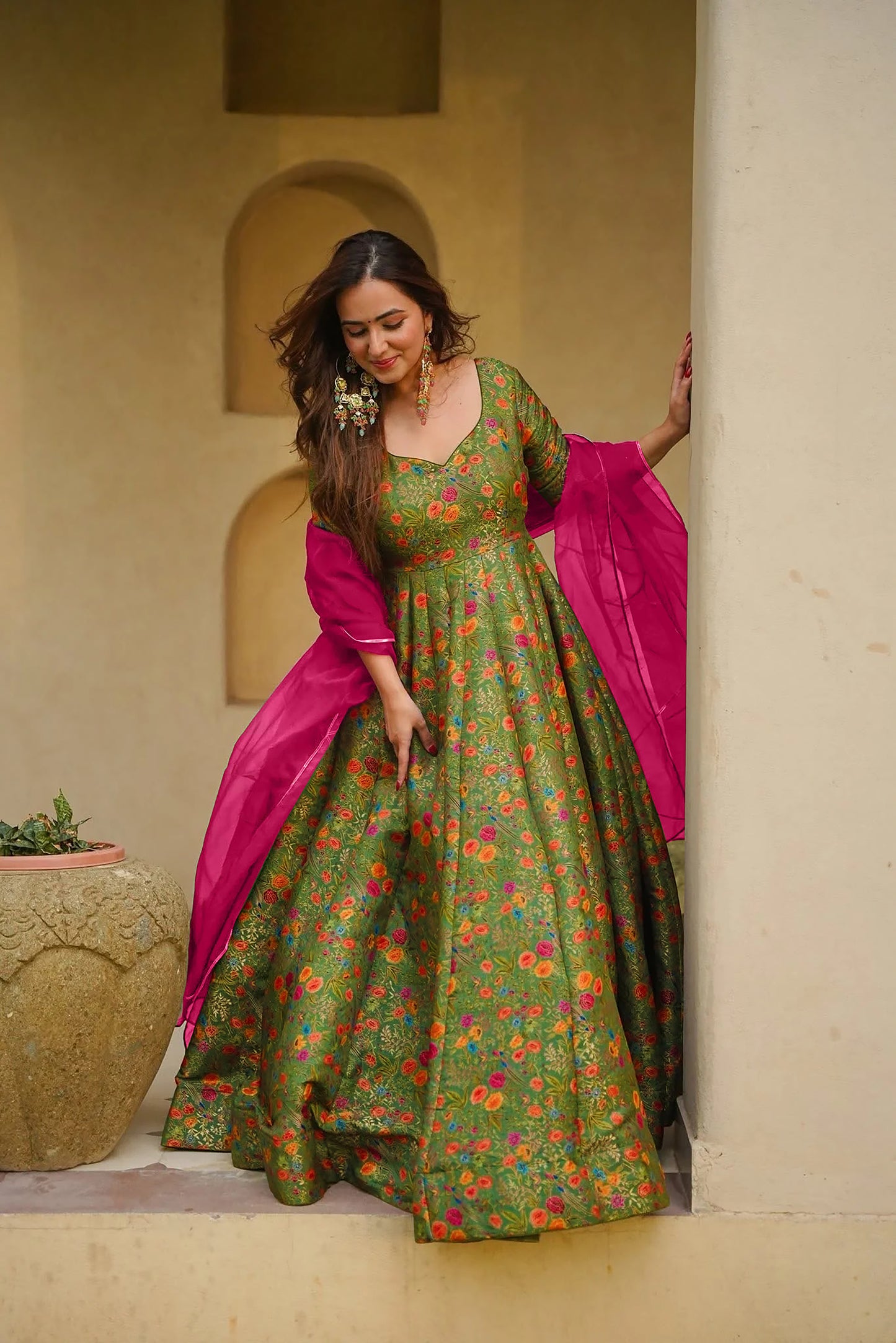 ReadyMade Gown With Duppatta.