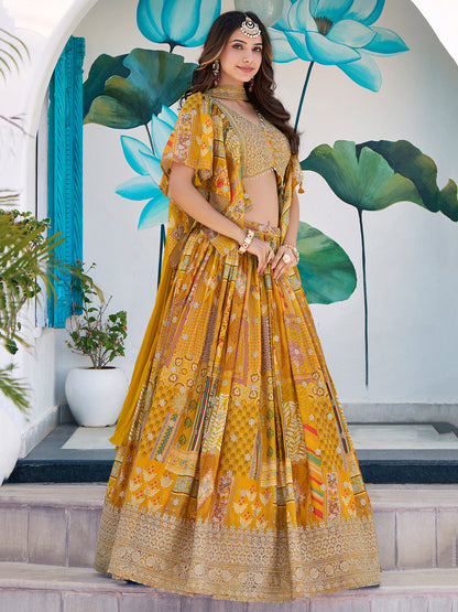Latest Semi Stitched Lehenga Choli With Dupatta.