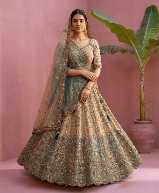 Latest Semi Stitched Netted Lehenga Choli With Dupatta.