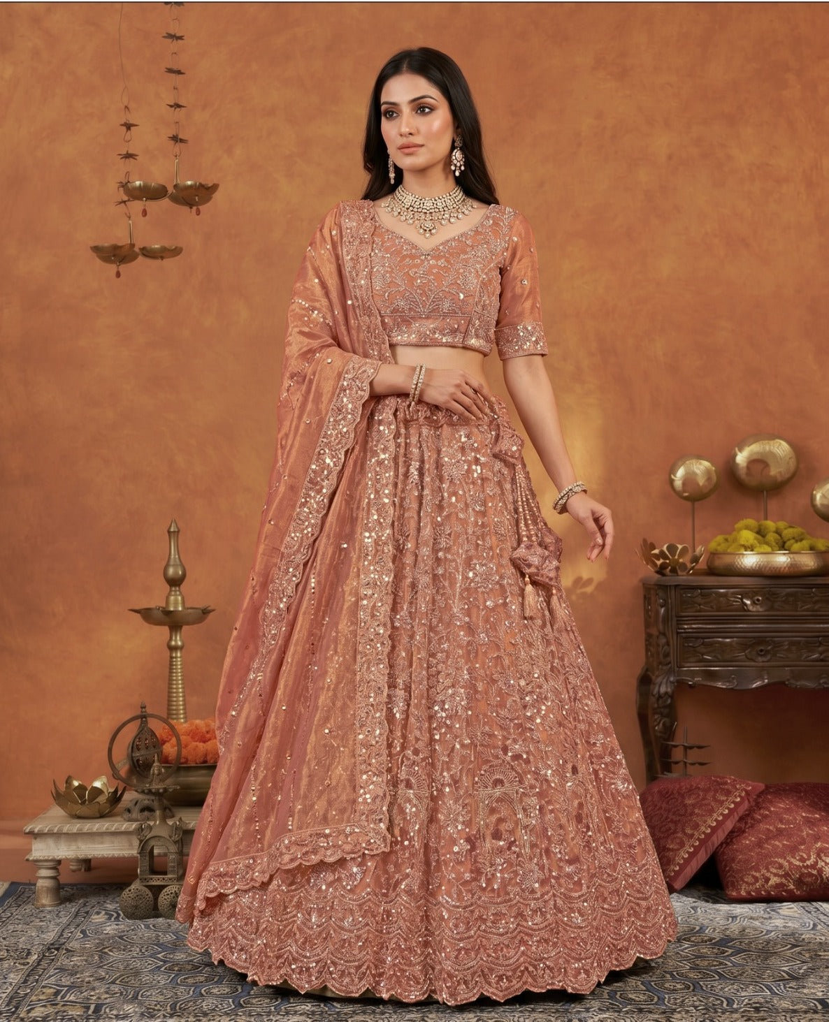 Latest Semi Stitched Lehenga Choli With Dupatta.
