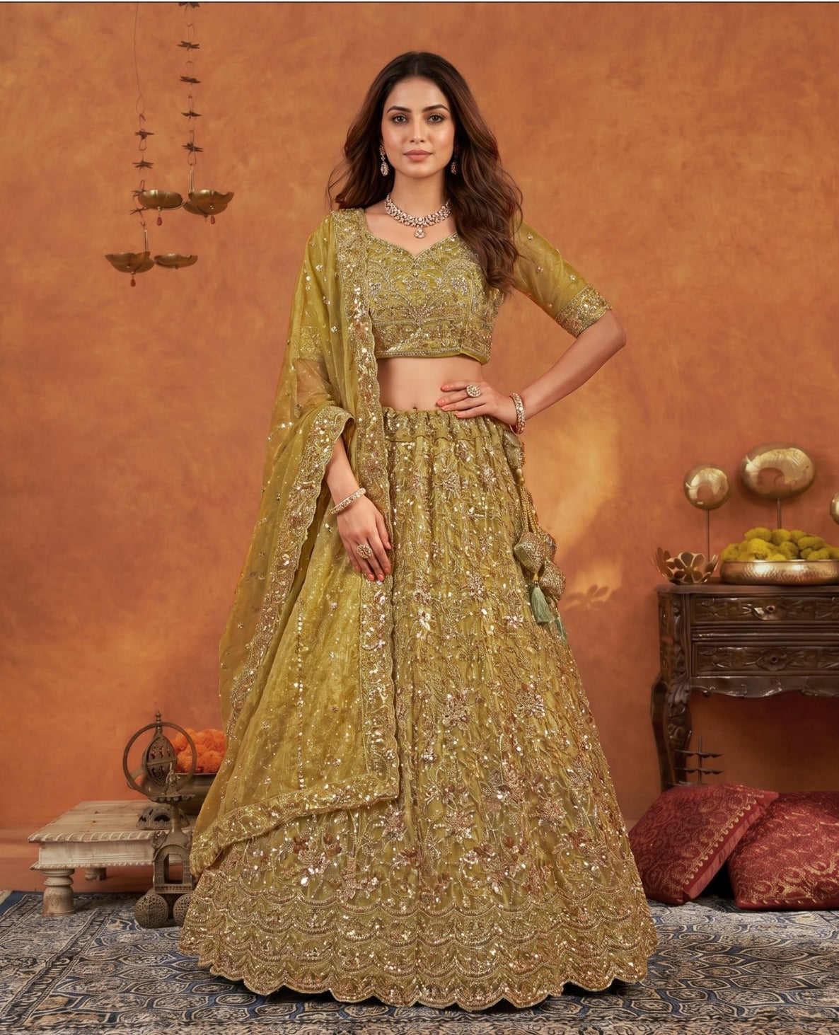 Latest Semi Stitched Lehenga Choli With Dupatta.