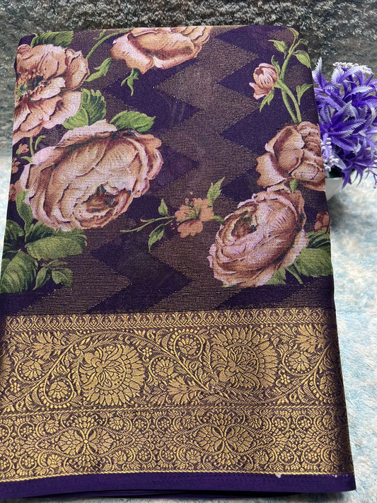 Pure Linen Silk Saree.