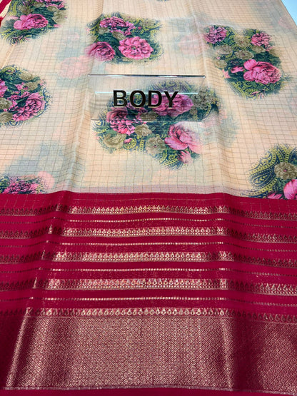 Pure Linen Silk Saree.