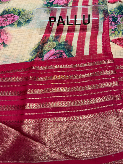 Pure Linen Silk Saree.
