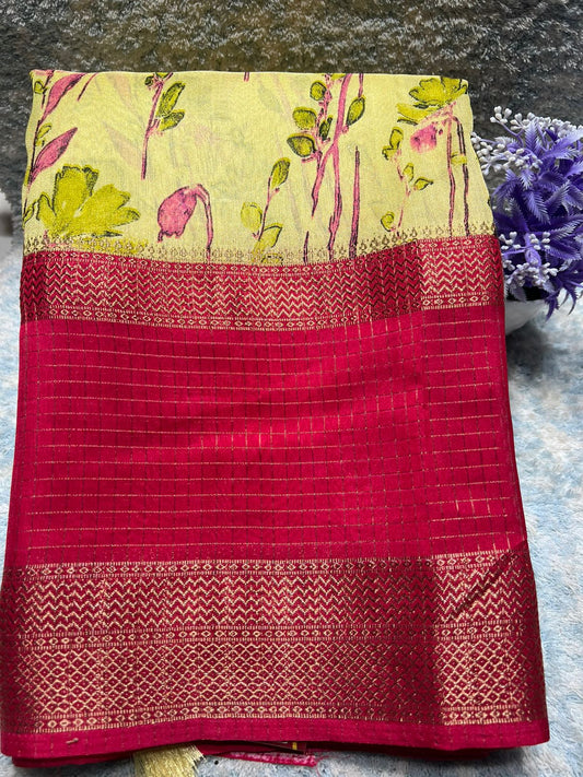 Pure Linen Silk Saree.
