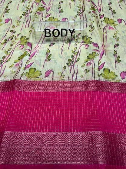 Pure Linen Silk Saree.