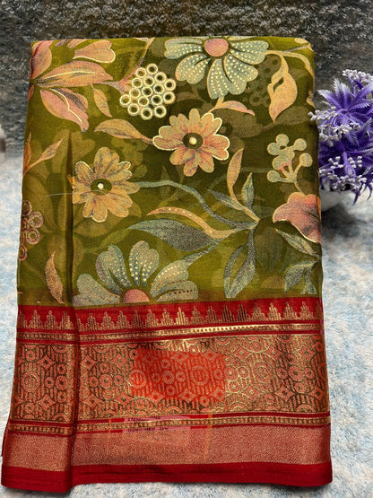 Pure Linen Silk Saree.