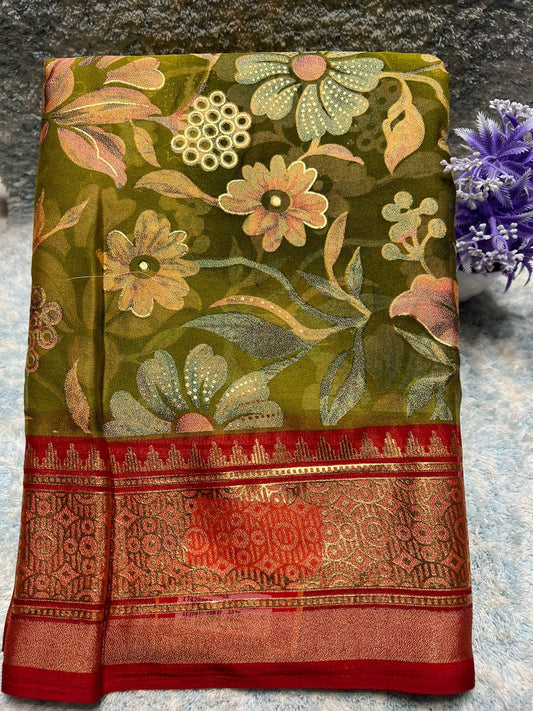 Pure Linen Silk Saree.