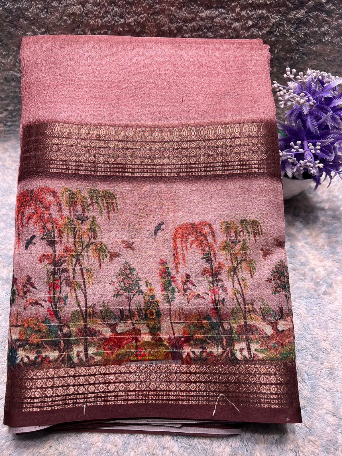 Pure Linen Silk Saree.