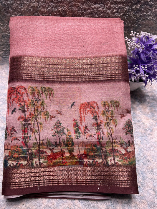 Pure Linen Silk Saree.