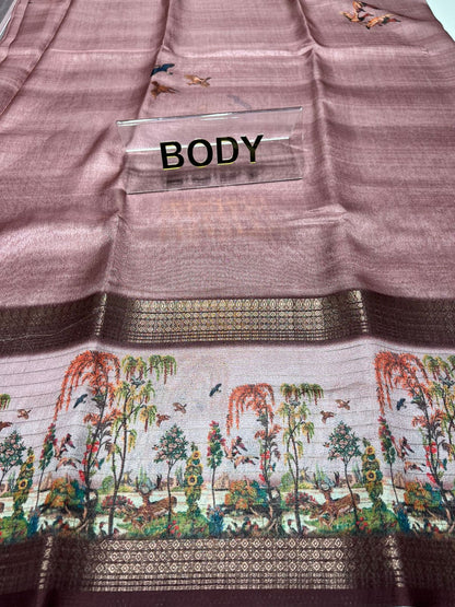 Pure Linen Silk Saree.