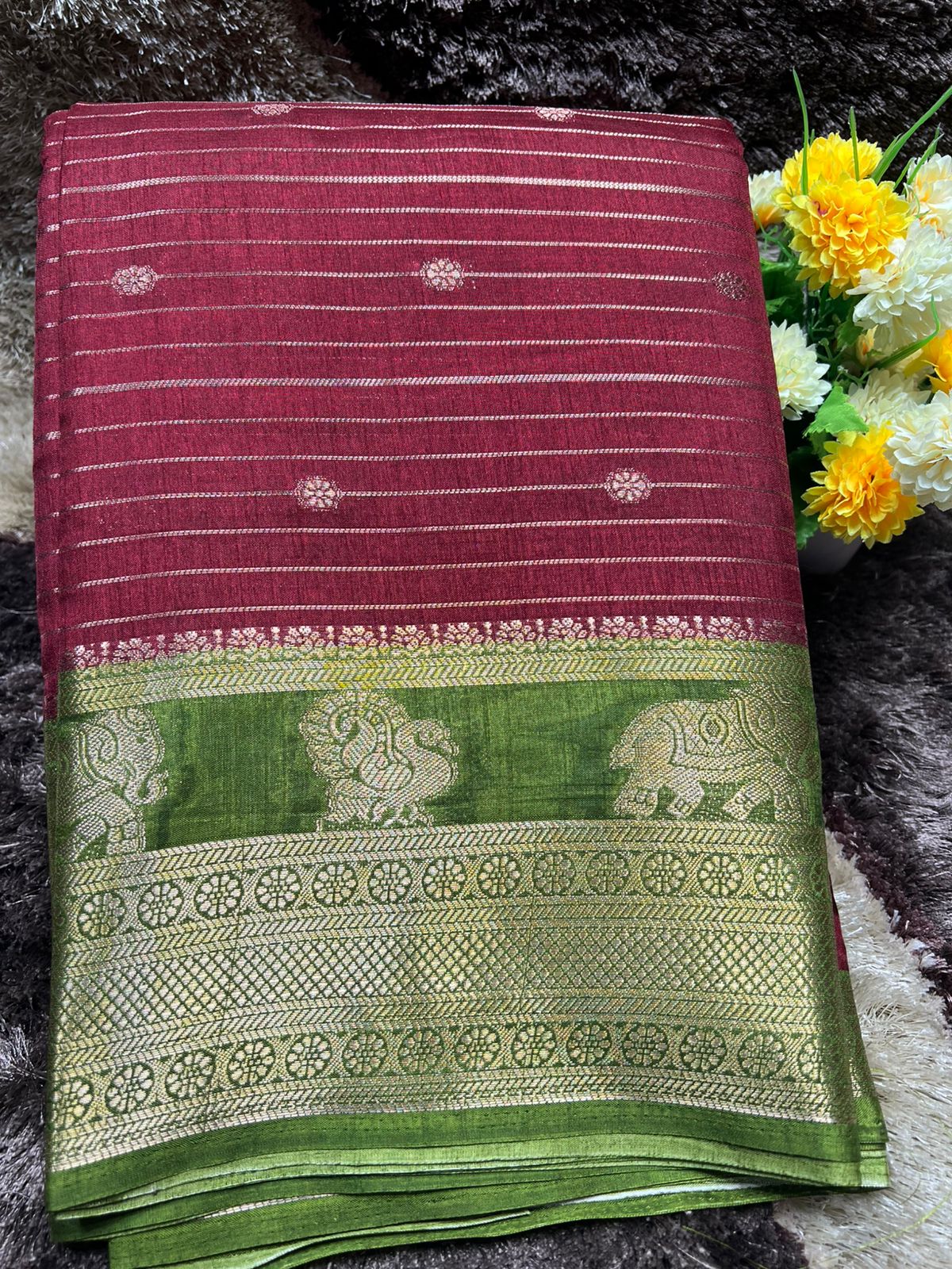 Pure Linen Silk Saree.