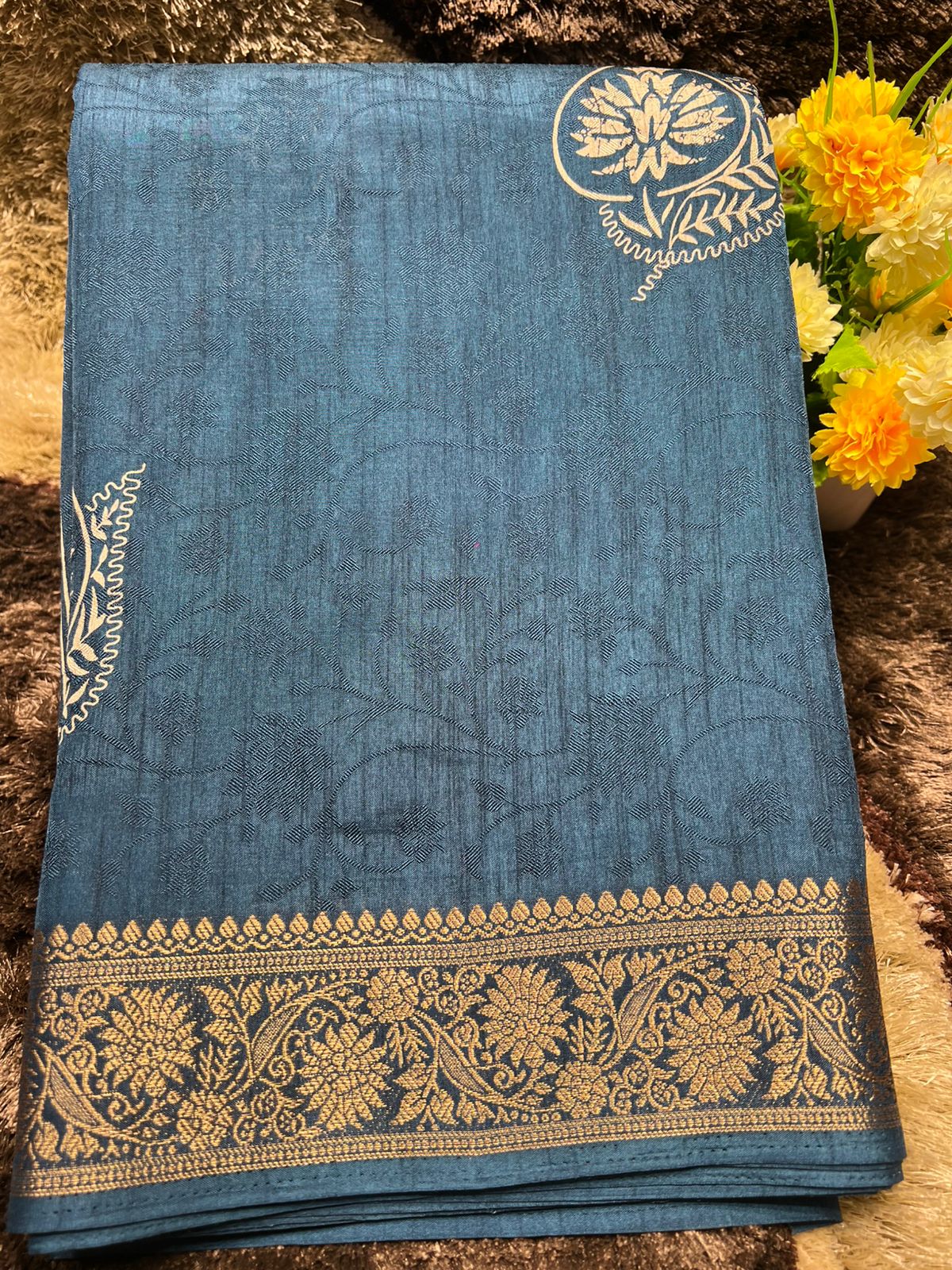 Pure Linen Silk Saree.