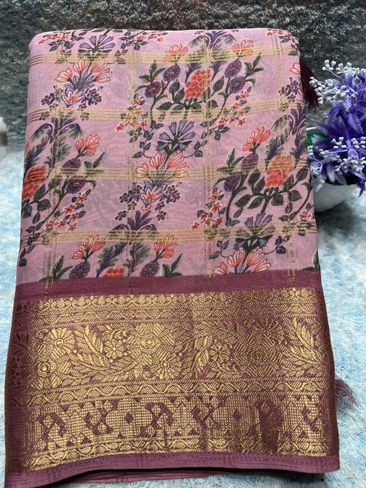 Pure Linen Silk Saree.